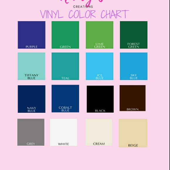 FONT , AND COLOR CHART FOR CUP - Picture 3 of 4